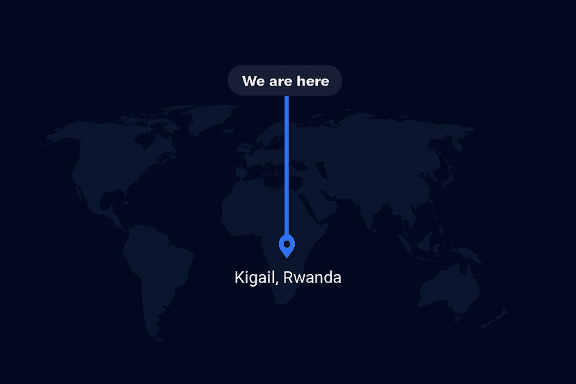 World map showing our location